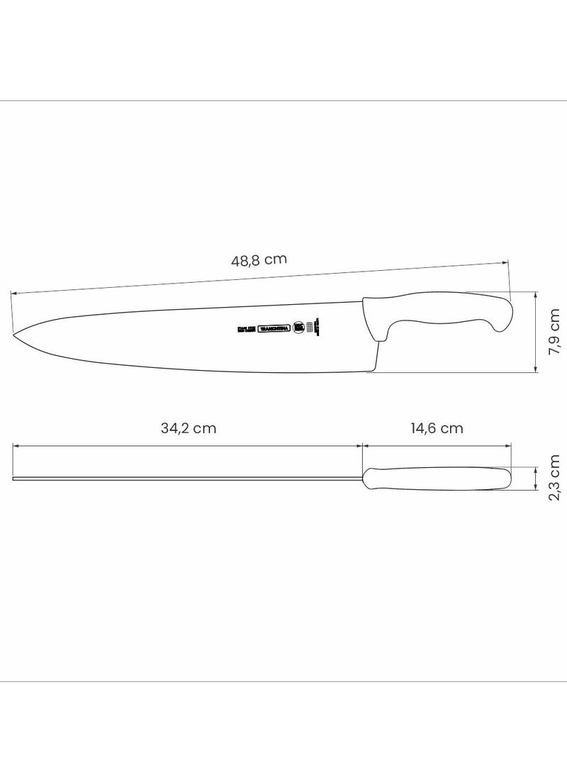 TRAMONTINA Since 1911,Made in Brazil-  Professional 14" Steak Knife with Stainless Steel Blade and White Polypropylene Handle  - Image 2