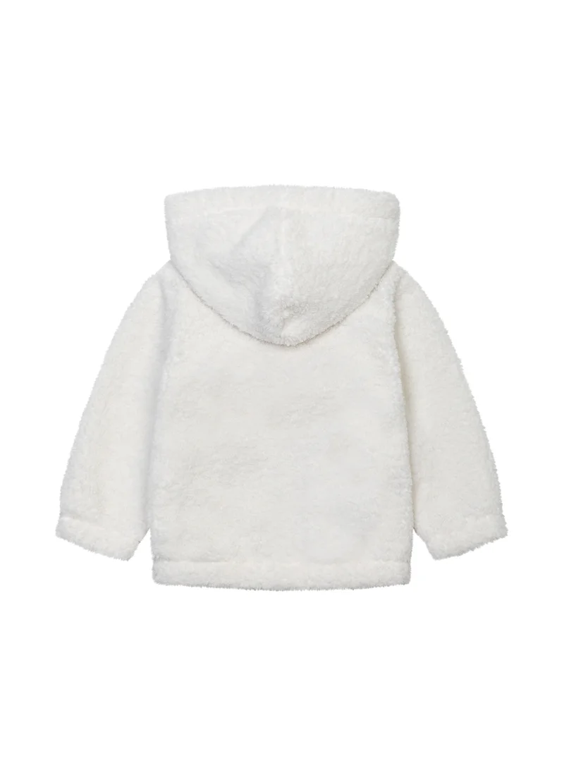 MINOTI Kids Girls Hooded Teddy Fur Zip Thru