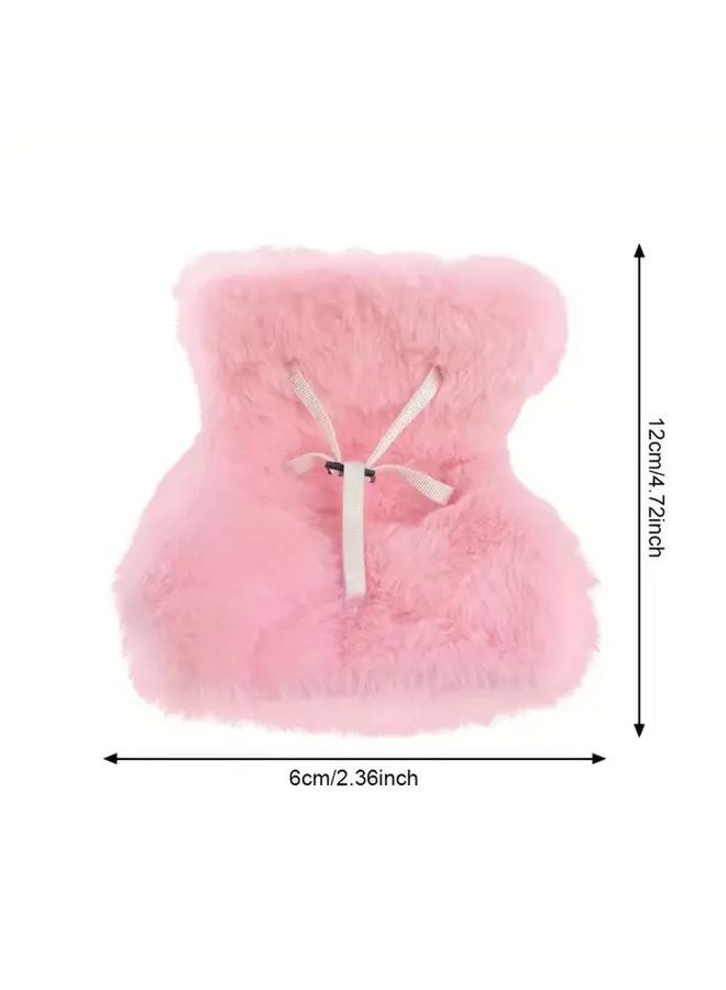 Gray Mini Plush Car Seats Soft Breathable Interior Decoration Gift - Image 5