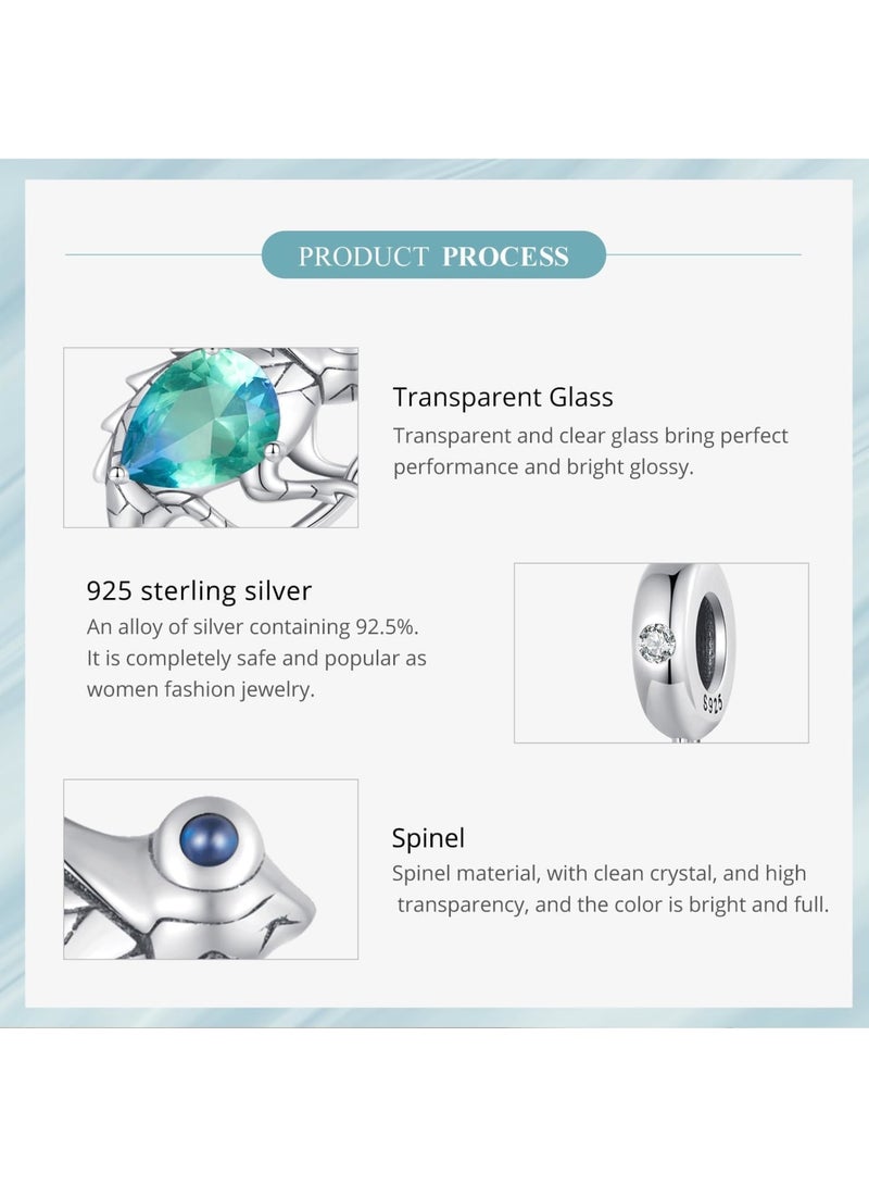 SOLARAE 925 Sterling Silver Animal Pendant Beads, Bead Charms for Bracelets, Girls Jewelry Beads Women Gift Bracelets and Necklaces, Crystal Everyday Accessories (Chameleon Pendant) - Image 4