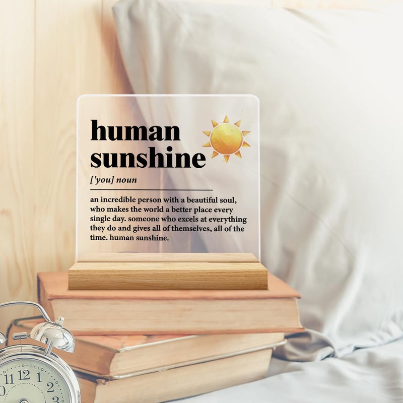 Zauly Human Sunshine Motivational Gift for Women Men, Employee Appreciation, Coworker Leader Teacher Coach Mentor, Definition Acrylic Desk Sign Decor - Image 5