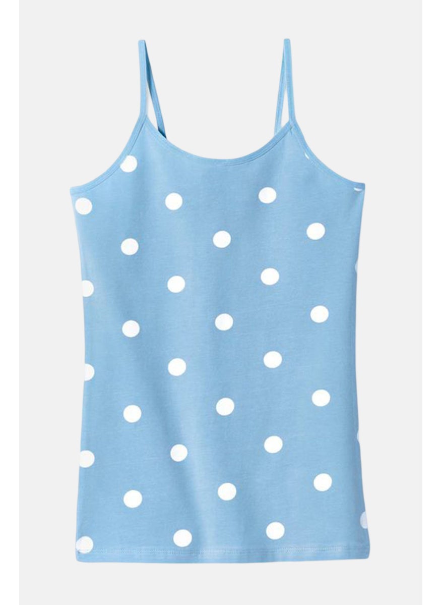 Tchibo Kids Girl 5 Pieces All Over Printed Top, White/Blue Combo  - Image 2