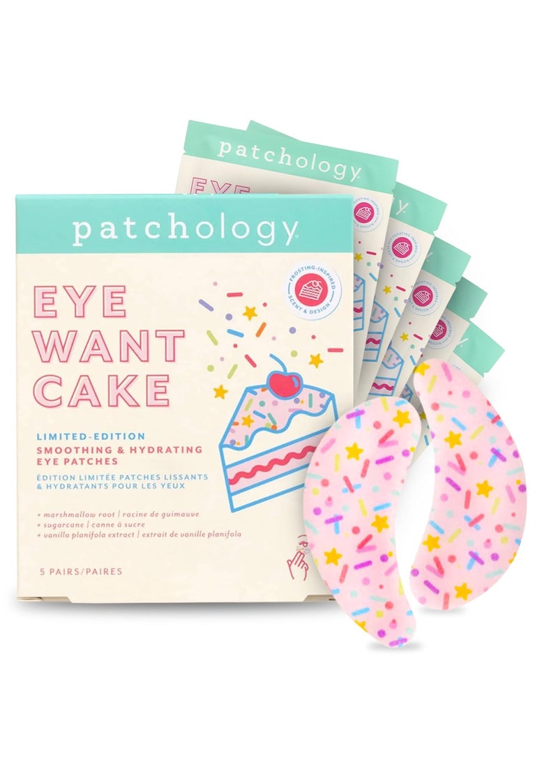 Patchology Patchology Eye Want Cake Limited Edition Hydrating  Smoothing Eye Patches  Under Eye Masks for Puffy Eyes Dark Circles and Fine Lines  Birthday Cake Inspired SelfCare Essentials 5Pack 