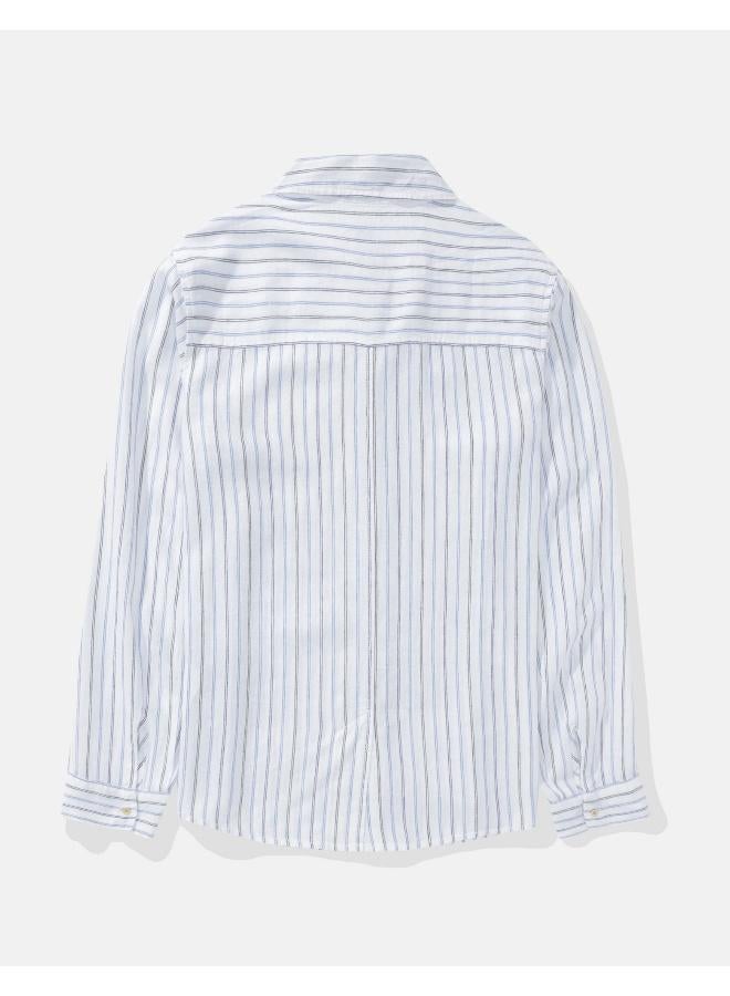 امريكان ايجل قميص بأزرار بأكمام طويلة لعطلة نهاية الأسبوع - Image 1