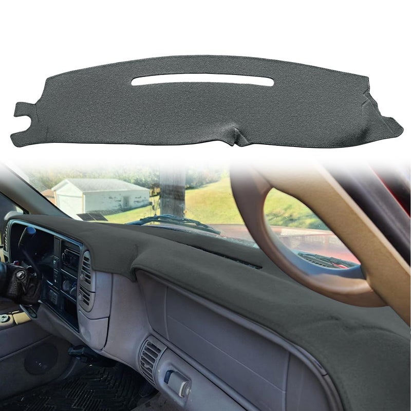 Dash Cover Custom Fit for 19972000 Chevy Chevrolet SilveradoGMC C1500 C2500 C3500 K1500 K2500 K3500 199799 GMC YukonChevy Tahoe Suburban Dashboard Mat Pad Carpet Protector9798 Dark Gray Y57