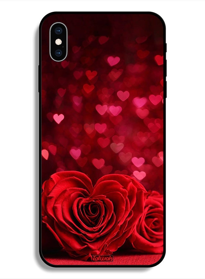 Tolwak Protective Case For Apple iPhone X Heart Flowers Abstract Art - Image 1