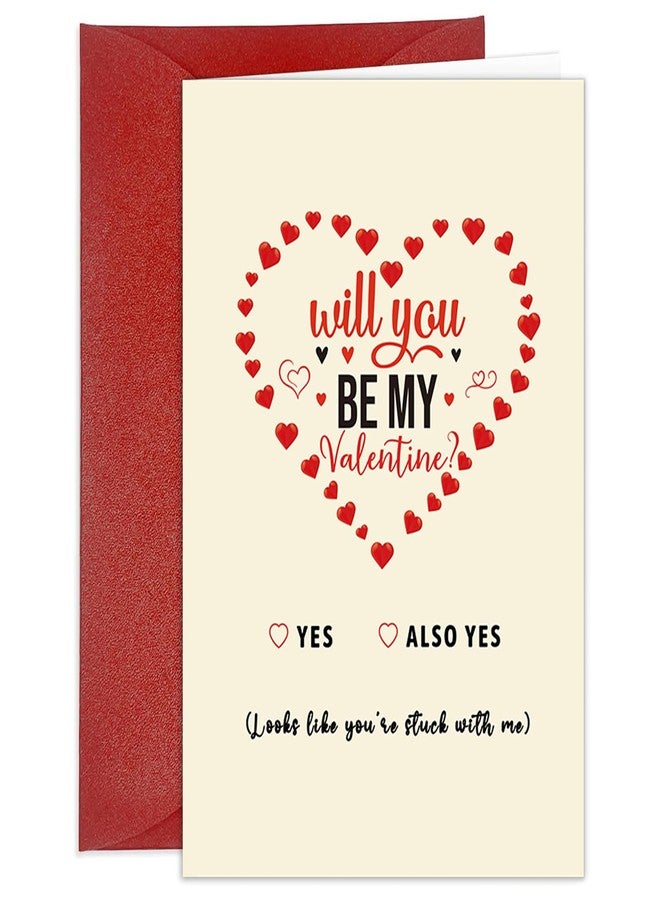 HEYINSHEN Funny Valentines Day Card for Him Her Romantic Valentines Day Card for Men Boyfriend Humor Valentines Card for Husband Wife Playful Card with Envelope for Him Will You Be My Valentine - Image 1