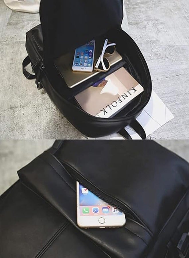 GUDOO Travel Fashion Stylish Leather Shoulder Bag Backpack High Capacity Travel Bag, Waterproof School Computer Bag for Men & Women 15 inch Laptop Bag - Image 4