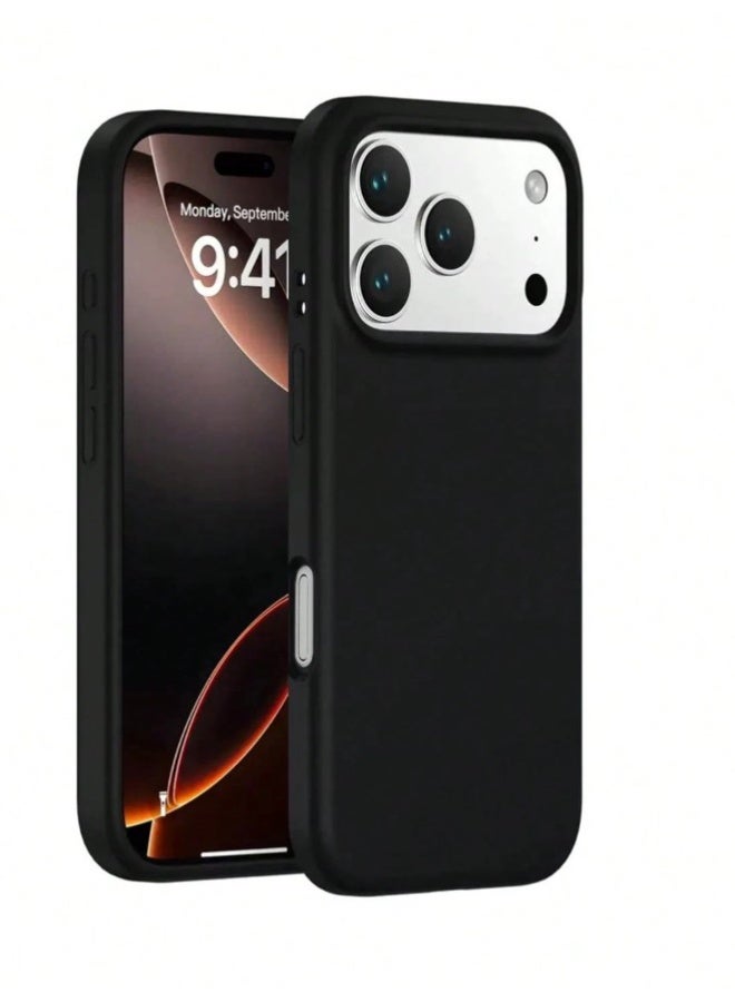 غطاء حماية ثلاثي الطبقات من السيليكون السائل لهاتف iPhone 17 Pro. هيكل مطاطي ناعم مع حماية من الصدمات وبطانة من الألياف الدقيقة المضادة للخدش. - Image 2