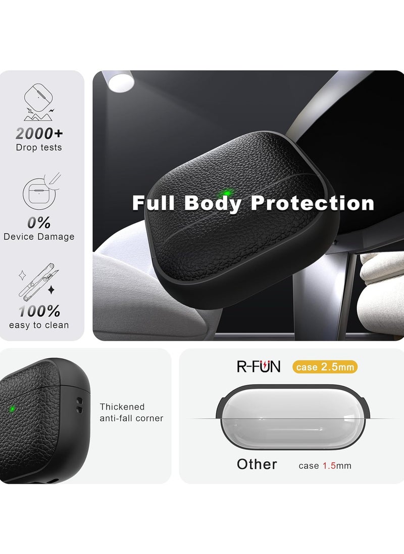 Case Compatible with AirPods 4 Leather Touch Design Protective Case with Hand Strap, Drop-Resistant, Shockproof (Black) - pzsku/Z0538053B07564A33FBB6Z/45/_/1739995750/262aba0e-324d-429b-9745-92b4e952eb38