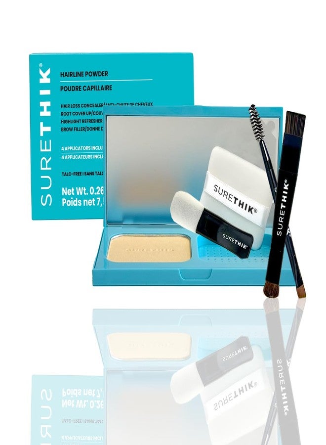 SURETHIK 4-in-1 Premium Hairline Powder Kit - Conceal Thinning Hair, Root Touch-Up, Highlight Refresher & Eyebrow Enhancer for Men and Women (Platinum Blonde) - Image 1