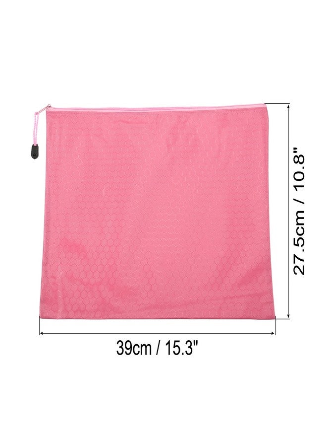 باتيكيل حقائب ملفات مقاومة للماء بسحاب من باتيكيل، عبوة من قطعتين، مقاس B4، لحفظ المستندات والفواتير وأقلام الرصاص، مناسبة للمكتب والسفر، لون وردي - Image 3