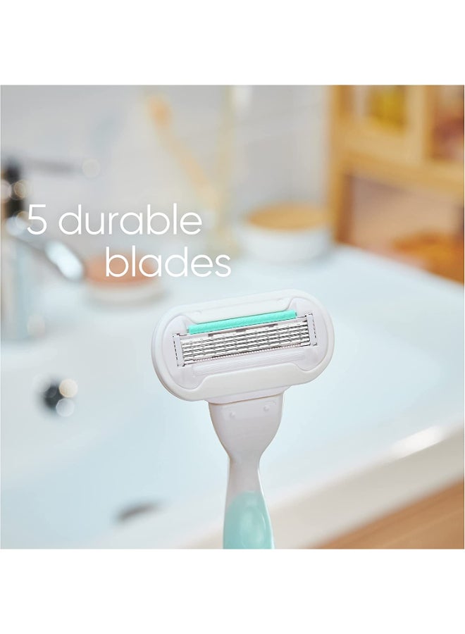 Venus Gillette Venus Deluxe Smooth Sensitive Women's Razor Handle + 2 Blade Refills, For Sensitive Skin - Image 2