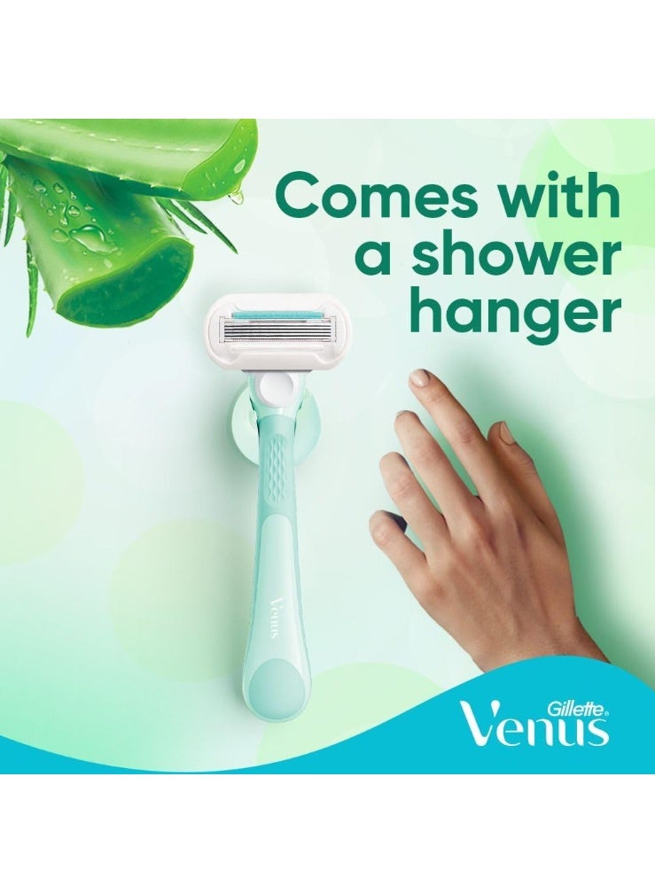 Venus Extra Smooth Sensitive Woman's Refillable Razor: 1 Handle +2 Blade Refill - Image 5