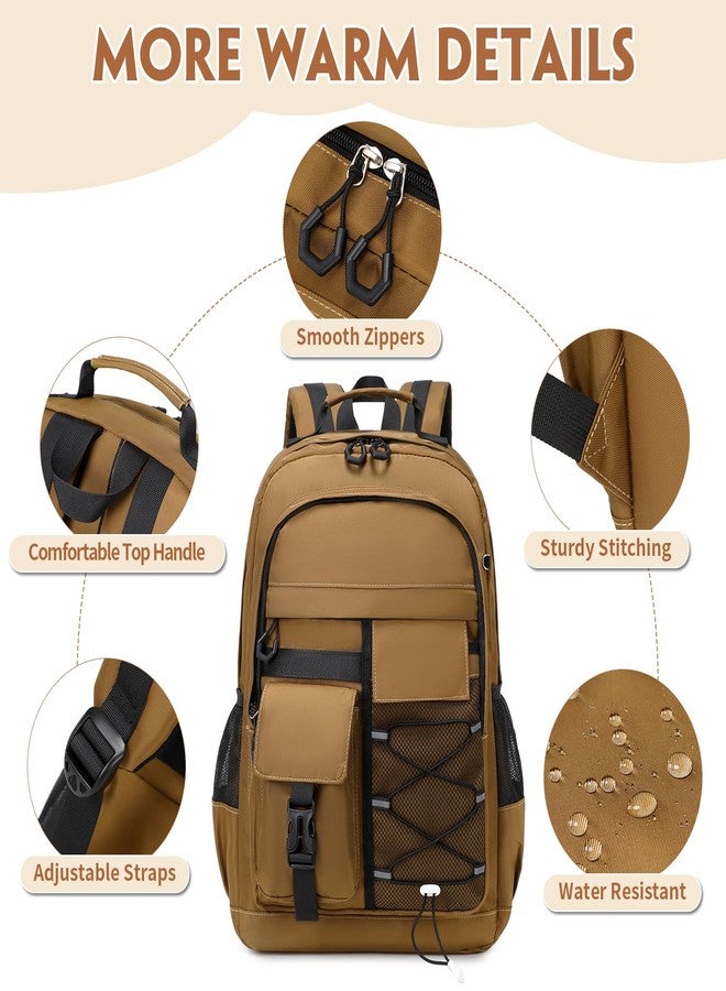 GeeWin Backpack for Boys, Boys Backpacks 15.6" Laptop Backpack Schoolbag for Teens Boy, Brown, Medium - Image 5