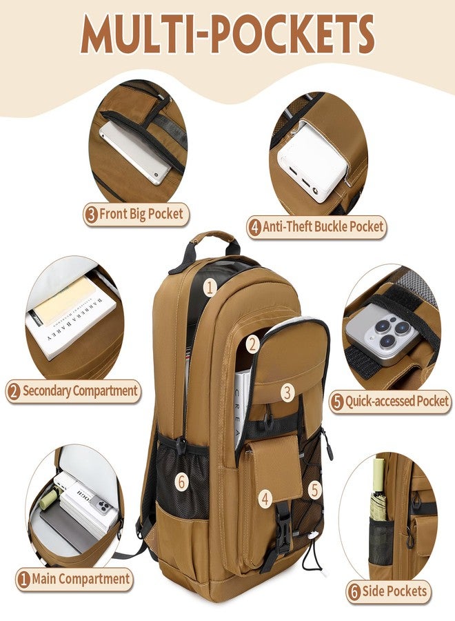GeeWin Backpack for Boys, Boys Backpacks 15.6" Laptop Backpack Schoolbag for Teens Boy, Brown, Medium - Image 3