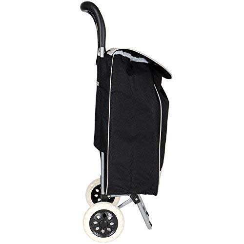 KRISHYAM Foldable Shopping Trolley Cart with Wheels and Removable Bag (2 Wheel Black) - Image 2