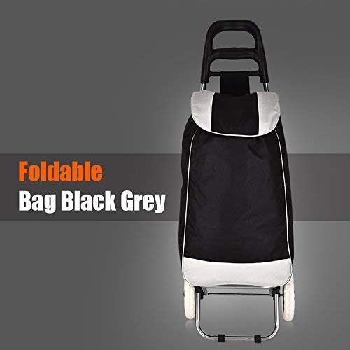 KRISHYAM Foldable Shopping Trolley Cart with Wheels and Removable Bag (2 Wheel Black) - Image 4