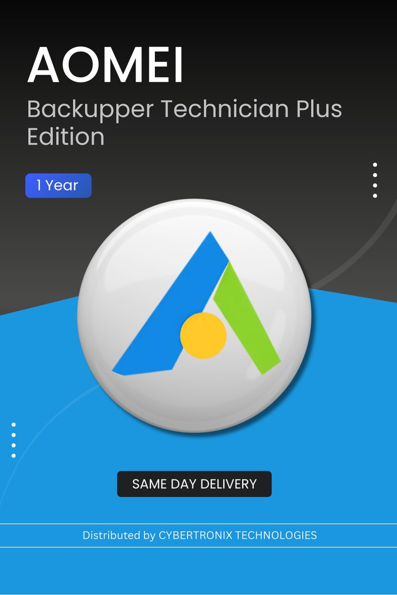 AOMEI Backupper Technician Plus Editon |  1 Year | Digital License | SAME DAY DELIVERY