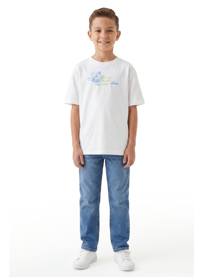 Disney Stitch Teen Boys’ Oversized Drop Shoulder T-Shirt – Graphic Casual Relaxed Fit Tee - Image 4