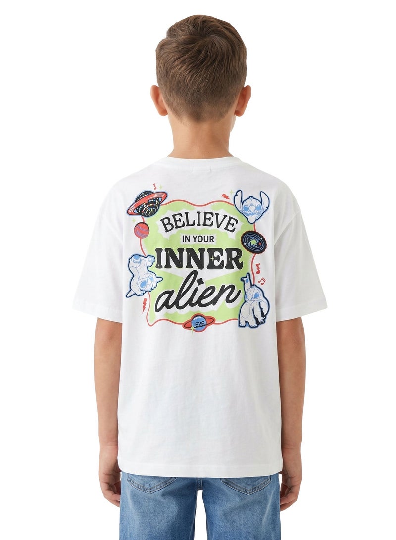 Disney Stitch Teen Boys’ Oversized Drop Shoulder T-Shirt – Graphic Casual Relaxed Fit Tee - Image 3