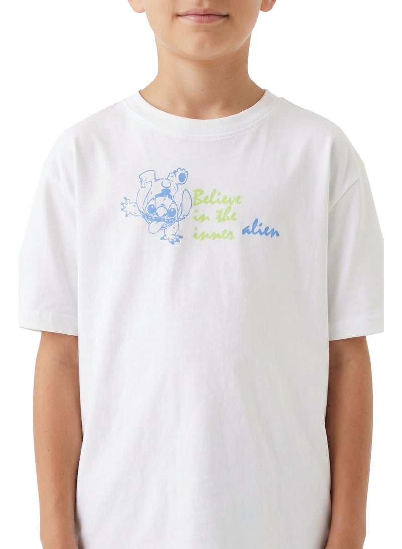 Disney Stitch Teen Boys’ Oversized Drop Shoulder T-Shirt – Graphic Casual Relaxed Fit Tee - Image 2