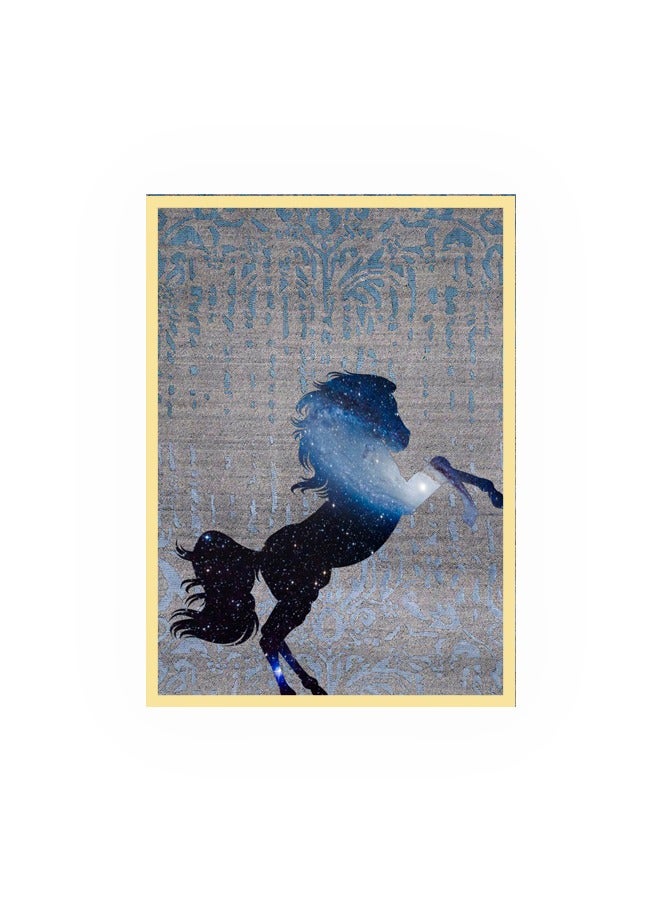 Marktna Canvas Wall Art For Wall Decoration Horse Design With A Hollow Golden Frame Size 120x80cm One Piece - Image 2