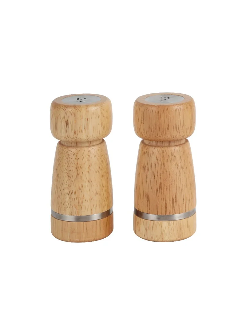 DANUBE HOME Loretta 2-Piece Rubber Wood Salt & Pepper Shakers Set – Stylish & Durable Kitchen Spice Grinder Containers, Perfect for Dining Table, Cooking, Seasoning & Gift Ideas 5.5 X 12.7Cm