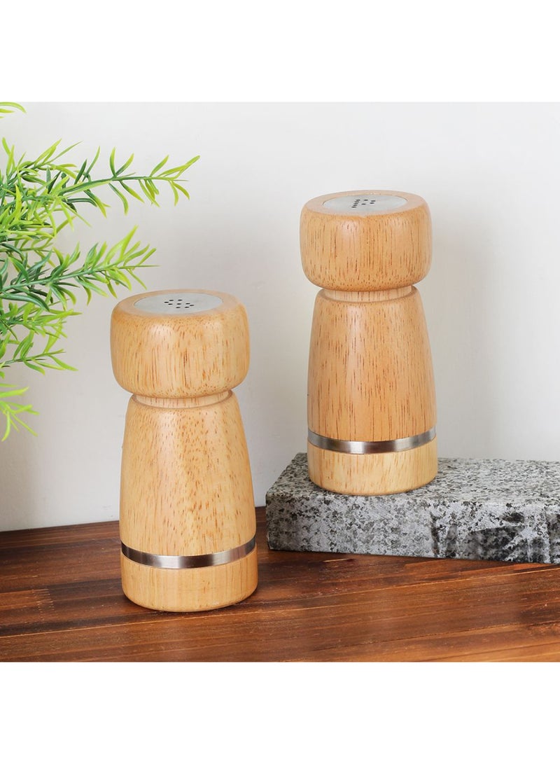 DANUBE HOME Loretta 2-Piece Rubber Wood Salt & Pepper Shakers Set – Stylish & Durable Kitchen Spice Grinder Containers, Perfect for Dining Table, Cooking, Seasoning & Gift Ideas 5.5 X 12.7Cm - Image 1