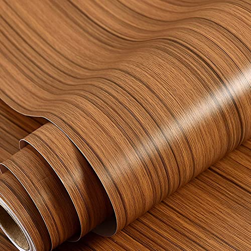 FOKRIM Wooden Wallpaper for Walls (45x500cm)(Length 5-Meter) Sticker Wallpaper Wallpaper for Furniture Peel and Stick Removable Self Adhesive Waterproof Wall Stickers - Image 1
