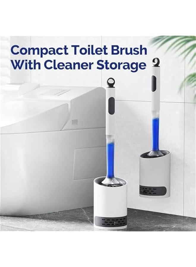 MIXDE Toilet Bowl Brush Holder Set: Silicone Toilet Brush with Refillable Handle Dispenser - Bathroom Scrubber Toilet Brush - Deep Cleaning Bathroom Scrub Brush  - Image 3