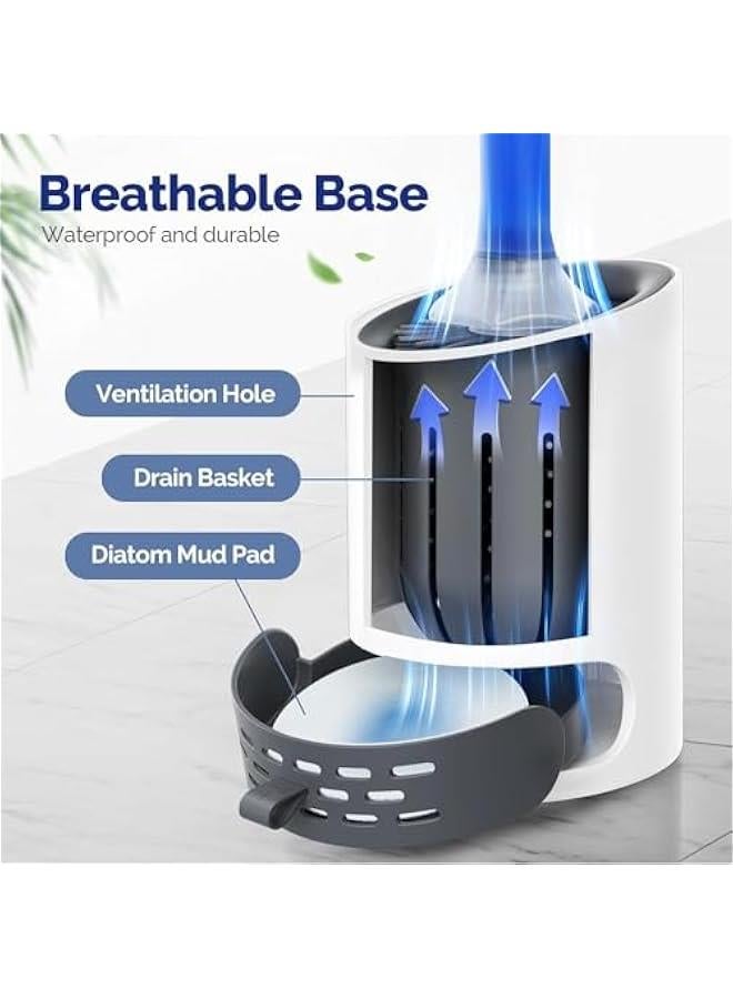 MIXDE Toilet Bowl Brush Holder Set: Silicone Toilet Brush with Refillable Handle Dispenser - Bathroom Scrubber Toilet Brush - Deep Cleaning Bathroom Scrub Brush  - Image 4