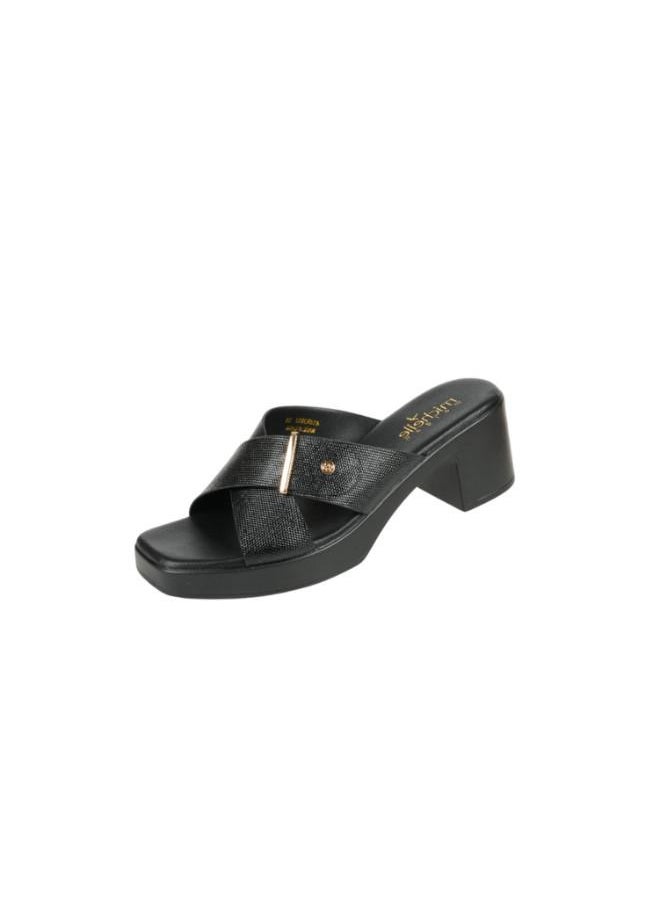 Michelle Morgan - 092-2990 Michelle Morgan Ladies Block Heel Sandals 414RJ60J Black - Image 1