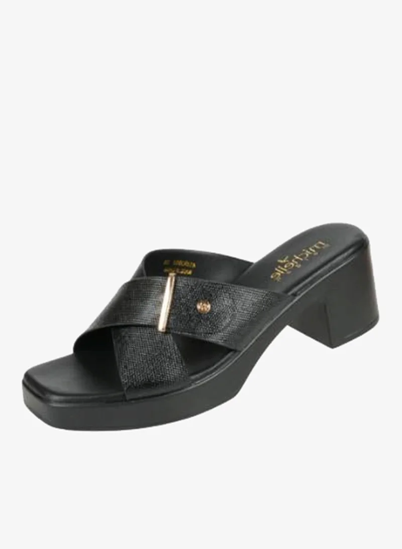 Michelle Morgan 092-2990 Michelle Morgan Ladies Block Heel Sandals 414RJ60J Black