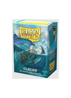 dragon shield Arcane Tinmen Dragon Shield Sleeves â€“ Matte Dual: Glacier 100 CT - MTG Card are Smooth & Tough Compatible with Pokemon, Magic The Gathering Sleeves, Flesh Blood, and Digimon, Blue (AT-15031)  - Image 1