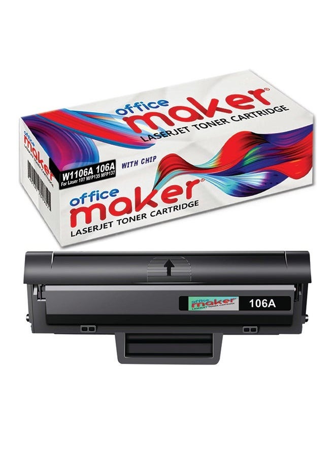 Office Maker 106A (W1106A) حبر أسود متوافق (لطابعات Laser 107 MFP135 MFP137 سعة 1000 صفحة)  - Image 1