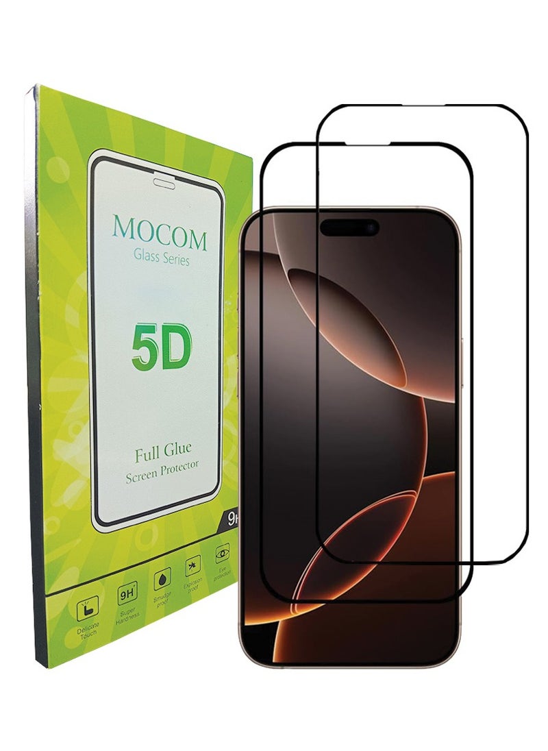 MOCOM [2pack] iPhone 16 Pro Max Screen Protector [6.9 Inch] – 9H+ Ultra Tough Tempered Glass, HD Clear, Anti-Scratch, Anti-Fingerprint, Bubble-Free, Case-Friendly, Easy Installation Frame, Unbreakable Protection for iPhone 16 Pro Max (2025)  - Image 1