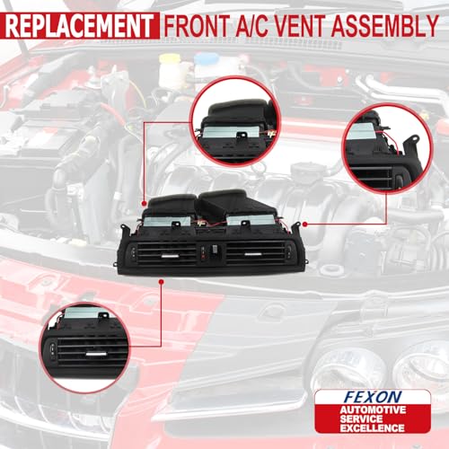 FEXON مجموعة فتحة تكييف الهواء الأمامية، شبكة هواء جديدة في لوحة القيادة، بديل لفتحات 2011-2016 بي إم دبليو 5 سيريز 528i 535i 535d 535 550i M5 رقم القطعة 64229209136 - Image 4