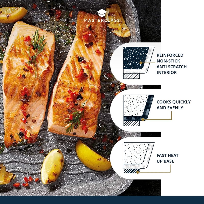 Master Class Masterclass Cast Aluminium Three Section Grill Pan 32Cm, Sleeved - Image 4