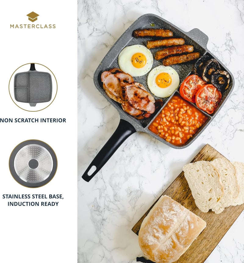Master Class Masterclass Cast Aluminium Three Section Grill Pan 32Cm, Sleeved - Image 5