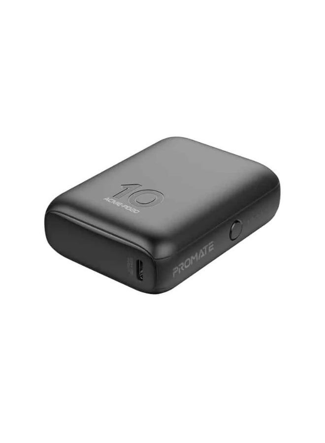PROMATE Acme-PD20 Ultra-Compact 22W PD 10000mAh Power Bank -Black - Image 1