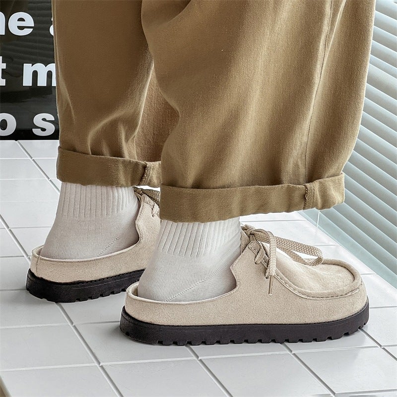 Fashion Retro Lace-Up Kangaroo Shoes Casual Edition Shoes Thick Sole All-Match Bocken Shoes Half-Drag Men'S And Women'S Shoes - Image 5
