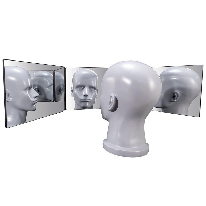 Rahisa 3 Way Mirror for Self Hair Cutting 360 Trifold Barber Mirrors 3 Sided Makeup Mirror to See Back of Head Used for Hair Coloring Braiding DIY Haircut Tool are Good Gifts for Men Women - Image 3