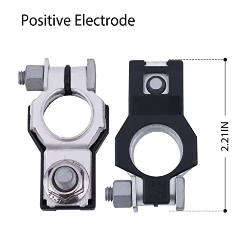 YOUYIEN Battery Terminal(1 Pair),Positive & Negative Auto Battery Cable Terminal(Copper) Top Post with Nut, Fit for Toyota Tundra Tacoma Solara etc Replaces Part # 9098205035,9098206022. - Image 3