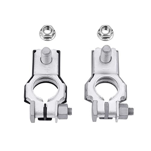 YOUYIEN Battery Terminal(1 Pair),Positive & Negative Auto Battery Cable Terminal(Copper) Top Post with Nut, Fit for Toyota Tundra Tacoma Solara etc Replaces Part # 9098205035,9098206022. - Image 5