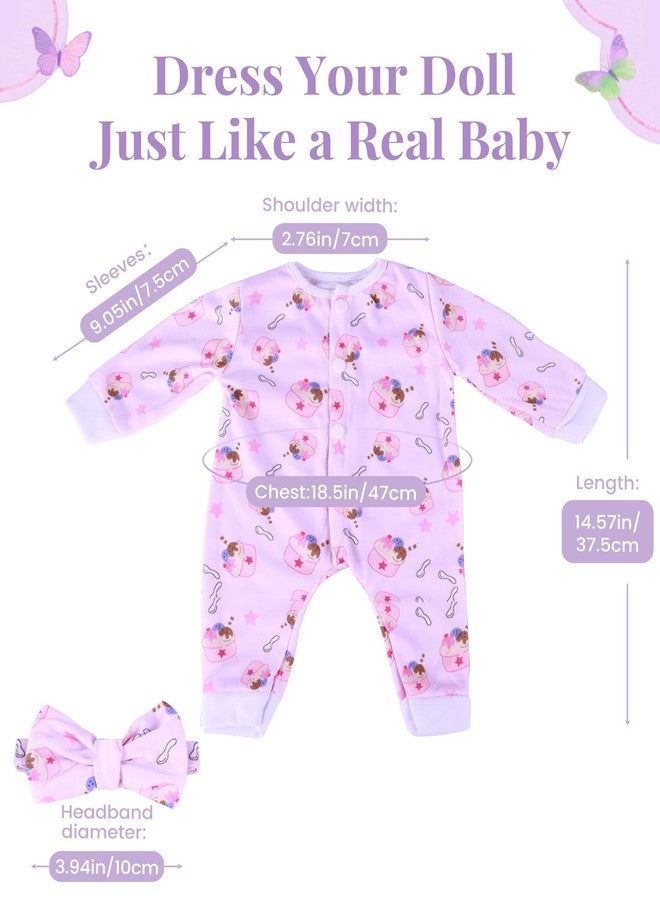 BABESIDE Reborn Baby Doll Clothes for 17-22 Inch Dolls, 5 Sets Baby Doll Clothes Outfits Accessories - Romper Suit and Headband for Boy&Girl Kids Gift - Image 5