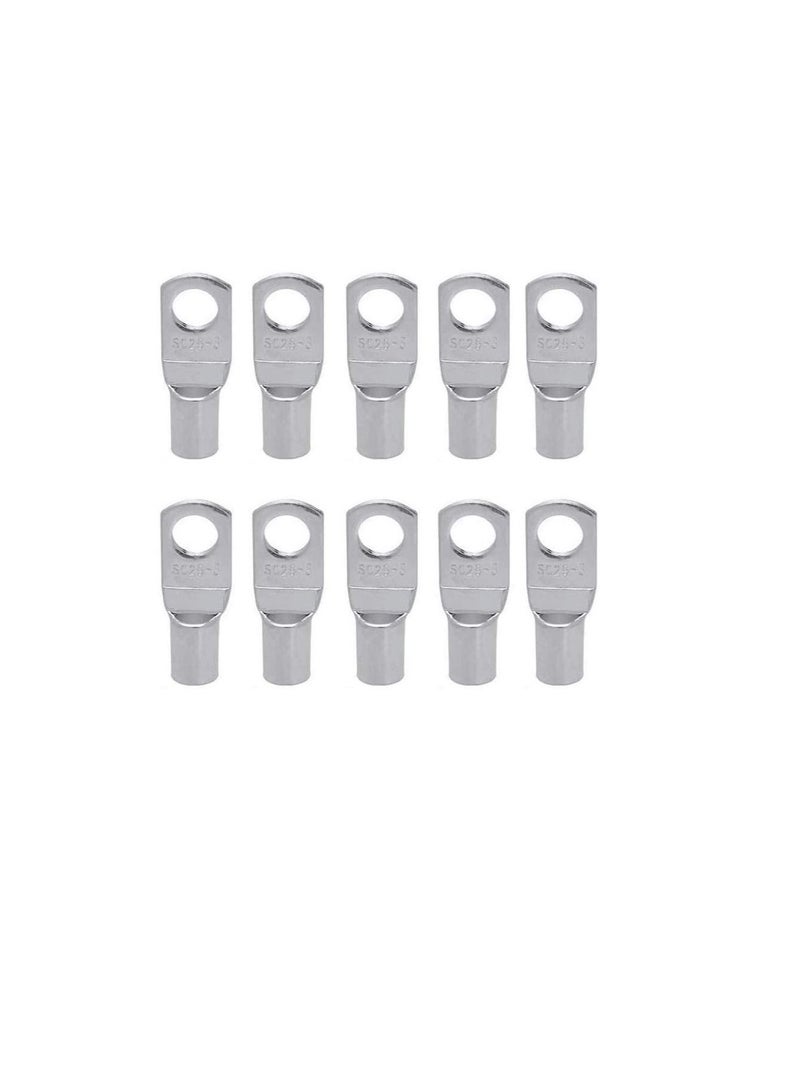 Copper Cable Lugs 10Pcs Set-Wire Terminals, Connector Cable lugs Ring Battery SC Terminals, for Marine, Solar, Automotive, Electric, Home Applications etc (Hole Size 8mm, Cable Size 6mm)  - Image 1