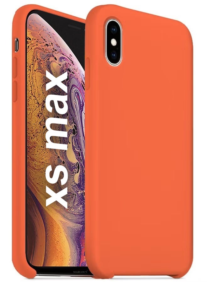 CATANES Premium Silicone Cover for iPhone XS MAX - Soft, Slim and Shockproof Protection Orange Color - Image 2