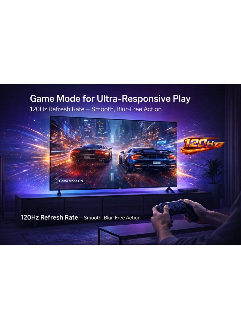 جي في سي تلفاز جوجل 85" بدون حواف 4K UHD QLED مع جهاز تحكم صوتي، بلوتوث، Chromecast مدمج وصوت دولبي - موديل 2024 - Image 3