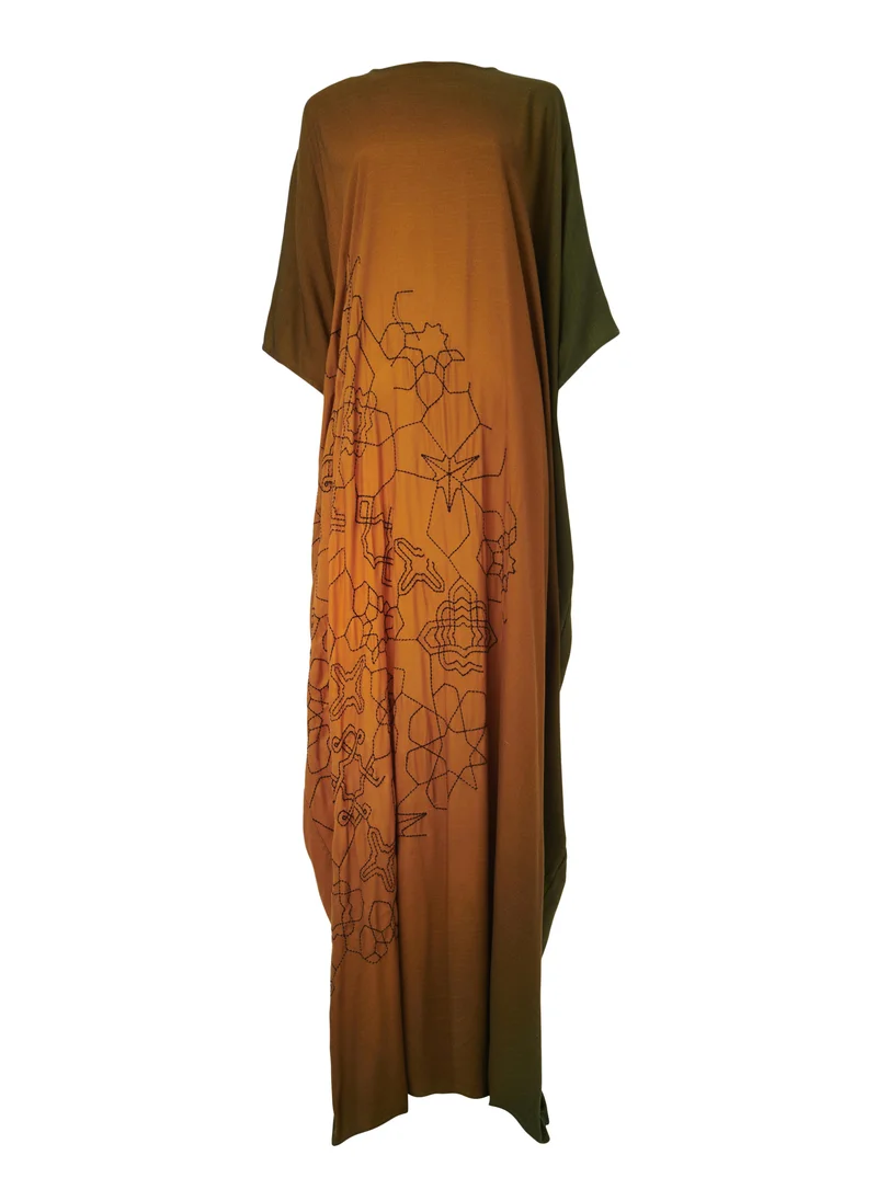 leem Gradient Embroidered Kaftan
